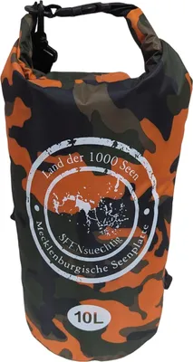 Produktbild von SEENsuechtig Dry Bag Orange Camouflage Trockensack 10 Liter Seesack wasserdicht Beach Packsack
