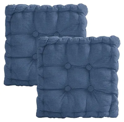 Obrázek produktu pro Sada 2 sedacích polštářů - 40 x 40 cm - Jeansová modrá