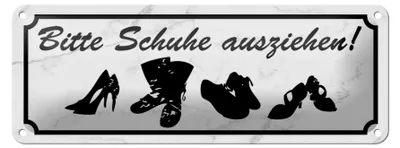 Produktbild von Blechschild Spruch 27x10cm bitte Schuhe ausziehen Dekoration
