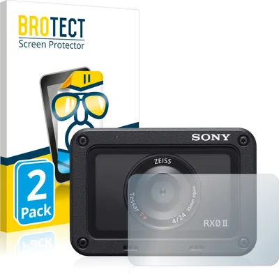 Produktbild von 2x Für Sony DSC-RX0M2 (RX0 II) (Linse) Schutzfolie BROTECT Displayschutz Display Schutz Folie Klar Transparent