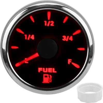 Obrázek produktu pro Černý 52 mm palivoměr 0-190 Ω se 7barevným podsvícením pro auto, loď, obytný vůz, jachtu