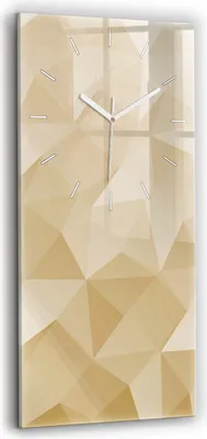 Produktbild von Wallfluent Wanduhr – Stilles Quarzuhrwerk - Uhr Dekoration Wohnzimmer Schlafzimmer Küche - Zifferblatt mit Strichen - weiße Zeiger - 30x60 cm - Dreiecksabstraktion