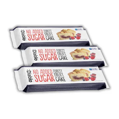 Produktbild von Diablo Früchtekuchen Waldfrucht ohne Zuckerzusatz 450 g, mit Fruchtfüllung, 3er Pack