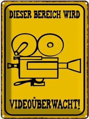 Zdjęcie produktu dla vianmo Blaszany znak 40x30 cm Bereich videoüberwacht