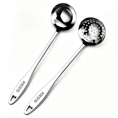 Produktbild von Suppenkelle und Schaumlöffel - Set aus 2 Edelstahl-Küchenhelfern - Für Hotel und Haushalt - 2-teilig
