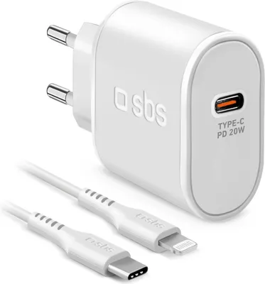 Immagine prodotto di SBS TETRKITPD20LIGW Caricabatterie per dispositivi mobili Smartphone Bianco AC Ricarica rapida Interno
