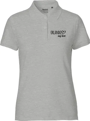 Produktbild von Huuraa Damen Polo Shirt Orlando my love XL Sport Grey Bio Baumwolle Fairtrade Poloshirt Geschenkidee