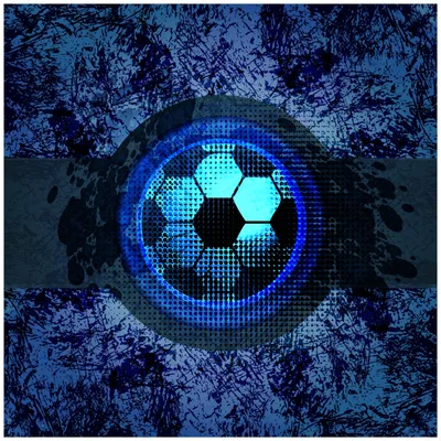 Produktbild von Wallario Premium Glasbild, freischwebende Optik, kräftige Farben, Größe 50 x 50 cm Motiv Fußball Design - Abstraktes Muster in blau