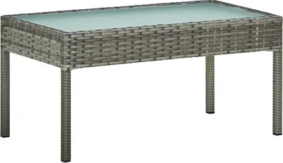 Image de vidaXL Ensemble salon de jardin 4 pièces avec coussins Poly rotin gris
