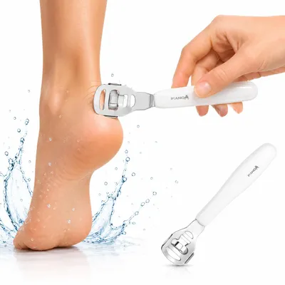 Immagine prodotto di Tagliapeli tagliapeli raspa per piedi raschietto per calli pedicure SPA in acciaio, Immagine generata dall'IA