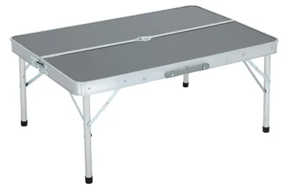 Produktbild von Camping-Tisch mit 2 Klappbänken - Aluminium - Für 4 Personen - Zusammenklappbar - Grau
