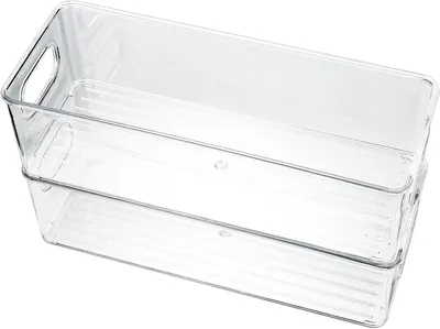 Obrázok produktu pre Úložný box do chladničky 2 ks, priehľadný, s rúčkou, plast, do kuchyne