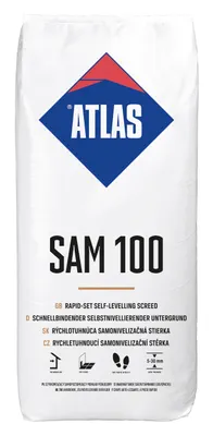 Produktbild von ATLAS SAM 100 Ausgleichsmasse, zementär, 3-30 mm, selbstverlaufend, rissfrei