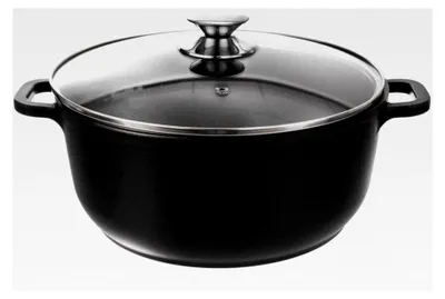 Produktbild von Aluguss Kochtopf | Ø 28 cm | Topf mit Glasdeckel | 7 L | Für Gas und Induktion