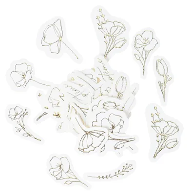 Produktbild von 100 Tischkonfetti Taufe Goldene Blumen -