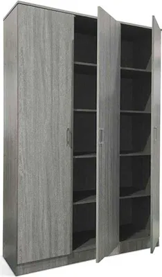 Produktbild von Lagerschrank Ray 120cm mit 3 Türen und 4 Einlegeböden - Eiche grau