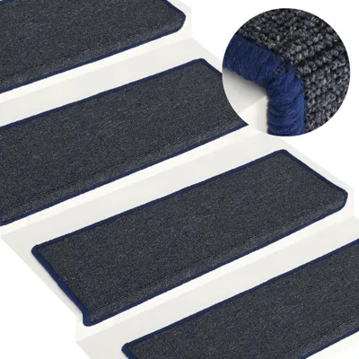 Produktbild von "im Angebot" Stufenmatten 15 Stk. 65x21x4 cm Dunkelgrau und Blau Rechteckiger Rand - Stufenmatten CC10240