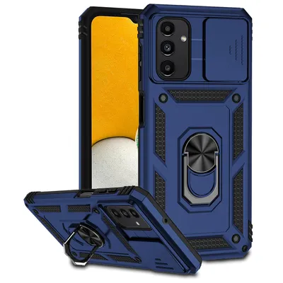 Obrázek produktu pro Pouzdro pro Samsung Galaxy A13 5G dvouvrstvé pouzdro s posuvným krytem kamery a prstencovým stojánkem modré