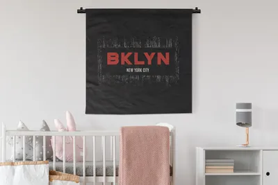 Produktbild von MuchoWow® Wandteppich Wandbehang New York - Brooklyn - Rot 90x90 cm Tapisserie Dekoration Wandtuch - Wandaufhänger