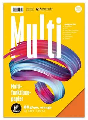 Immagine prodotto di Staufen® 734050994 Multifunktionspapier 7X PLUS - A4, 80 g/qm, orange, 50 Blatt