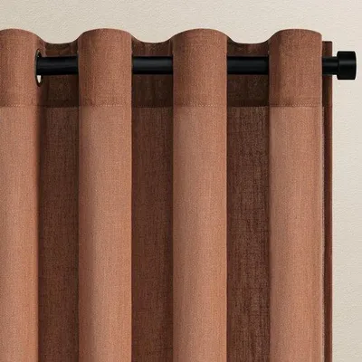 Produktbild von Azomor® Terrakotta Vorhänge mit Ösen für Wohnzimmer und Schlafzimmer, Set von 2 140 x 240 cm