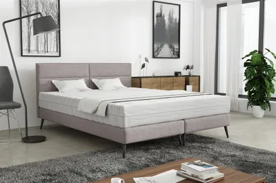 Produktbild von Polsterbett Doppelbett BERGAMO 140x200cm Stoff Gemma Hellgrau ohne Matratze