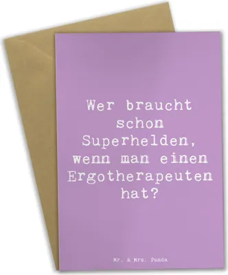 Produktbild von Mr. & Mrs. Panda neujahrskarte Spruch Ergotherapeut Held - Lavendeltraum - Geschenk, Beruf, Berufe, wenn man einen Ergotherapeuten hat?, dankeskarten, Wertschätzung