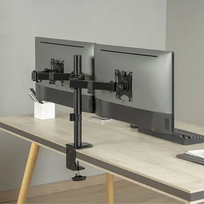 Zdjęcie produktu dla Uchwyt do monitora biurkowego Brateck LDT66-CO24 na 2 monitory, czarny