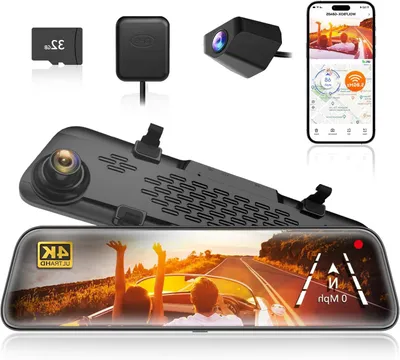 Produktbild von Spiegel-Dashcam – Rückspiegel-Kamera – 12-Zoll IPS-Touchscreen – Duale 2160P-Nachtsichtfunktion