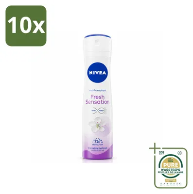 Imagen del producto de 10 aerosoles desodorantes NIVEA Fresh Sensation, 150 ml, pack de 10 unidades