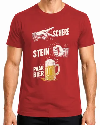 Imagen del producto de Camiseta para hombre, diseño "Tijera, piedra, papel, cerveza", divertida, para fiestas, con mensaje sarcástico, color rojo, talla XL