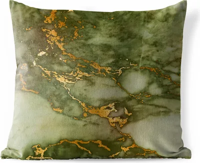 Produktbild von MuchoWow® Outdoor Kissen - Marmor - Muster - Gold - 50x50 cm - Wetterfest - Lounge Kissen - Komfortabel - Kissen mit Bild
