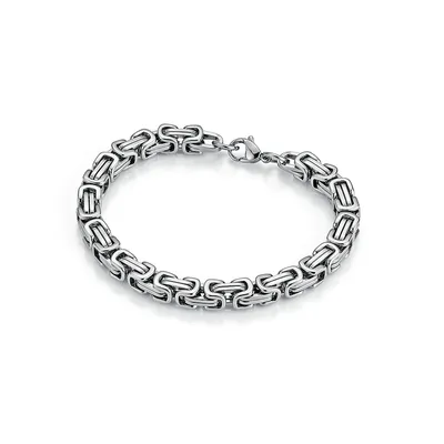 Produktbild von Armband Jacques Charrel massiv, Königsarmbandoptik, Edelstahl Silber 21 cm