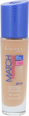 Immagine prodotto di Rimmel Match Perfection Complexion Matching Foundation 102 Light Nude SPF20, 30ml