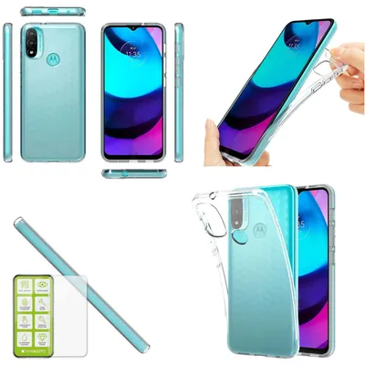 Image de Pour Motorola Moto E40 : coque en silicone TPU transparente + étui en verre H9 pour téléphone portable