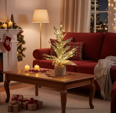 Produktbild von formano LED Deko-Tanne 55 cm -80 warmweißen Lichtern künstlicher Weihnachtsbaum