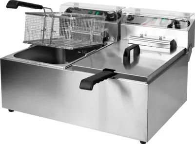 Produktbild von Professionelle Fritteuse, 2 x 11,5 l, 2 x 5.000 W, 490 x 595 x 360 mm, 380–400 V