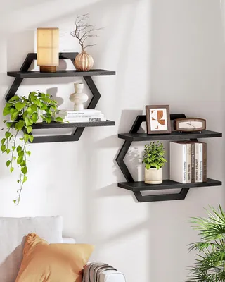 Immagine prodotto di Set di 2 mensole esagonali da parete per decorazione