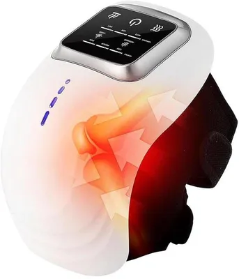 Immagine prodotto di Massaggiatore per le ginocchia, wireless, con ricarica a induzione, display LED, ideale per gonfiore e dolore articolare, con 3 livelli di intensità e controllo della temperatura