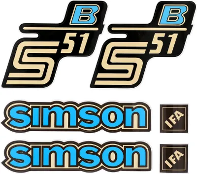 Produktbild von Dekorsatz "B" 6-teilig, Blau - für Simson S51