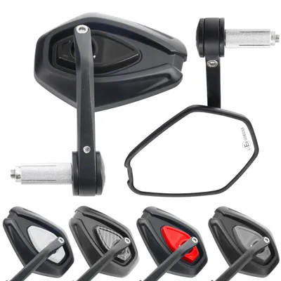 Image de Rétroviseurs universels pour guidon de moto, lot de 2, homologués, orientables à 360°, rétroviseurs latéraux 7/8" (22 mm) (noirs)
