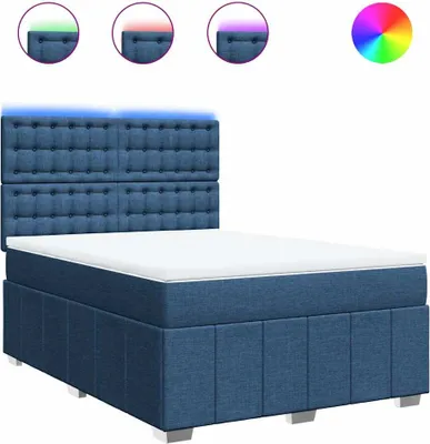 Immagine prodotto di vidaXL Letto a molle con materasso blu 140x190 cm in tessuto
