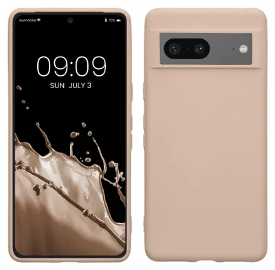 Produktbild von kwmobile Hülle kompatibel mit Google Pixel 7 Hülle - gummierte TPU Silikon Handyhülle - Schutzhülle für kabelloses Laden - Case in Coconut Swirl