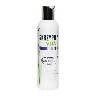 A white bottle of shampoo with a black cap, set against a white background.
