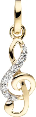 Produktbild von JOBO Anhänger Notenschlüssel 333 Gold Gelbgold 9 Zirkonia