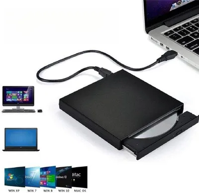 Immagine prodotto di Lettore/masterizzatore ottico USB esterno, compatibile con i masterizzatori DVD e CD dei computer; in grado di leggere e masterizzare CD; lettore/masterizzatore ottico esterno portatile.