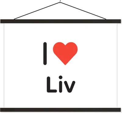 Produktbild von MuchoWow® Textilposter Ich liebe - Liv - Girl 60x45 cm mit schwarzem Rahmen - Poster Schlafzimmer