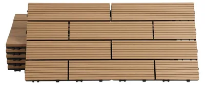 Produktbild von Eikuavons 54 Stück Terrassenfliesen 30 x 60 cm mit Klicksystem, UV- und witterungsbeständig für Terrasse, Pool und Balkon Teak
