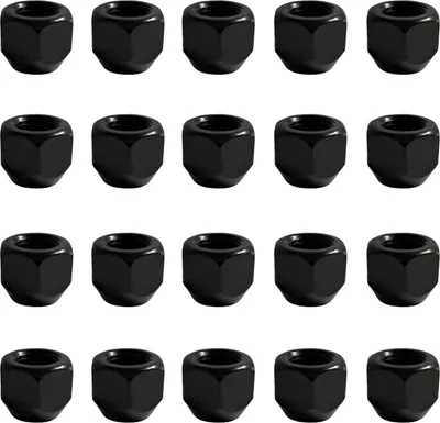 Immagine prodotto di 20x Dado aperto M12x1,5 con collare conico senza collare 60° nero mm | Apertura chiave 19 mm compatibile con Mazda 121 III Mazda2 I