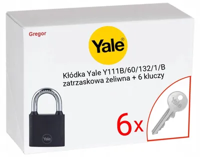 Produktbild von Yale Y111B/60/132/1/B Gusseisen Vorhängeschloss mit 6 Schlüsseln
